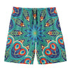 Peacock Feather Floral Pattern Print Men's Swim Trunks