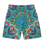 Peacock Feather Floral Pattern Print Men's Swim Trunks