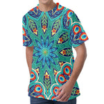 Peacock Feather Floral Pattern Print Men's Velvet T-Shirt