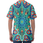 Peacock Feather Floral Pattern Print Men's Velvet T-Shirt