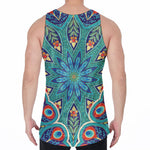 Peacock Feather Floral Pattern Print Men's Velvet Tank Top