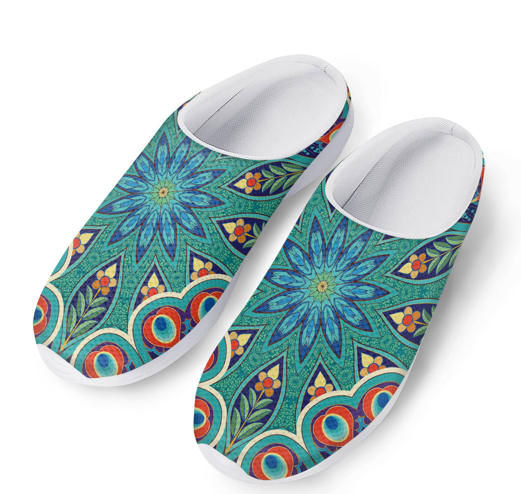 Peacock Feather Floral Pattern Print Mesh Casual Shoes