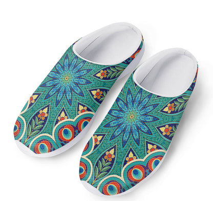 Peacock Feather Floral Pattern Print Mesh Casual Shoes