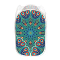 Peacock Feather Floral Pattern Print Mesh Laundry Hamper