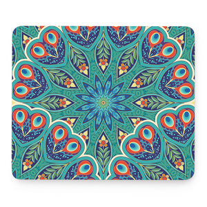 Peacock Feather Floral Pattern Print Mouse Pad