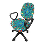 Peacock Feather Floral Pattern Print Office Chair Cover