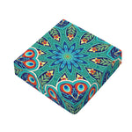 Peacock Feather Floral Pattern Print Outdoor Seat Cushion Cover