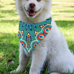 Peacock Feather Floral Pattern Print Over The Collar Dog Bandana