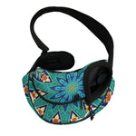 Peacock Feather Floral Pattern Print Pet Sling Carrier