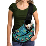 Peacock Feather Floral Pattern Print Pet Sling Carrier