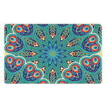 Peacock Feather Floral Pattern Print Polyester Doormat