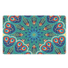 Peacock Feather Floral Pattern Print Polyester Doormat