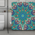 Peacock Feather Floral Pattern Print Polyester Shower Curtain