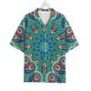 Peacock Feather Floral Pattern Print Rayon Hawaiian Shirt