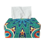 Peacock Feather Floral Pattern Print Rectangle Tissue Box Cover