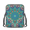 Peacock Feather Floral Pattern Print Rectangular Crossbody Bag