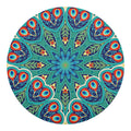 Peacock Feather Floral Pattern Print Round Blanket