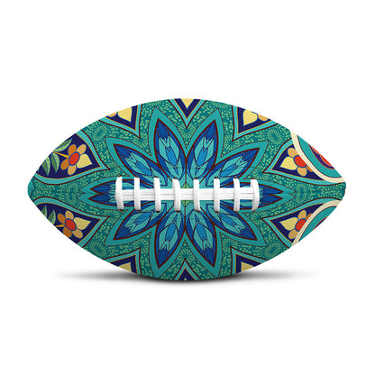 Peacock Feather Floral Pattern Print Rugby Ball