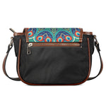 Peacock Feather Floral Pattern Print Saddle Bag