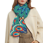 Peacock Feather Floral Pattern Print Scarf