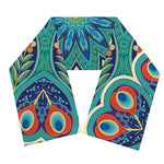 Peacock Feather Floral Pattern Print Scarf