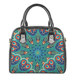 Peacock Feather Floral Pattern Print Shoulder Handbag