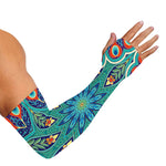 Peacock Feather Floral Pattern Print Sun Protection Arm Sleeves