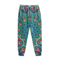Peacock Feather Floral Pattern Print Sweatpants