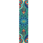 Peacock Feather Floral Pattern Print Table Runner