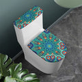 Peacock Feather Floral Pattern Print Toilet Lid And Tank Cover Set