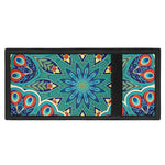 Peacock Feather Floral Pattern Print Trifold Wallet