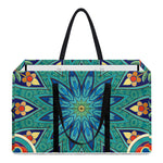 Peacock Feather Floral Pattern Print Utility Tote Bag