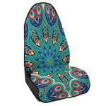 Peacock Feather Floral Pattern Print Waterproof Car Seat Cover