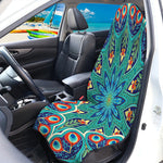 Peacock Feather Floral Pattern Print Waterproof Car Seat Cover