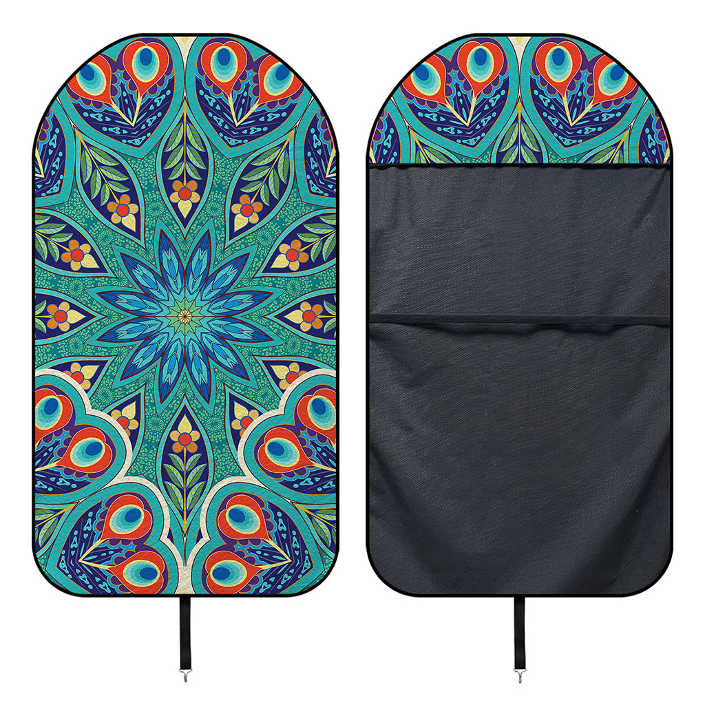 Peacock Feather Floral Pattern Print Waterproof Car Seat Cover