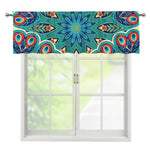 Peacock Feather Floral Pattern Print Window Valance