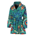 Peacock Feather Floral Pattern Print Women's Bathrobe