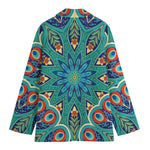 Peacock Feather Floral Pattern Print Women's Blazer