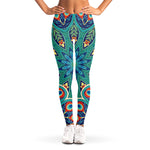 Peacock Feather Floral Pattern Print Women's Leggings