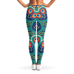 Peacock Feather Floral Pattern Print Women's Leggings