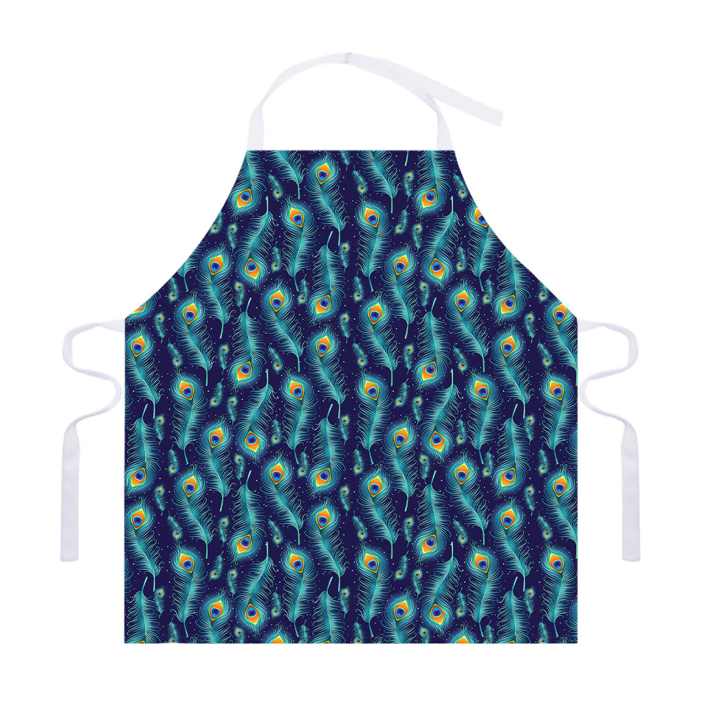 Peacock Feather Pattern Print Adjustable Apron