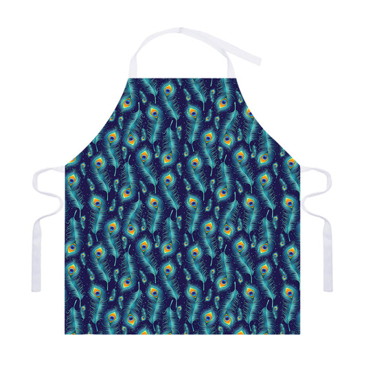 Peacock Feather Pattern Print Adjustable Apron