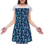 Peacock Feather Pattern Print Adjustable Apron