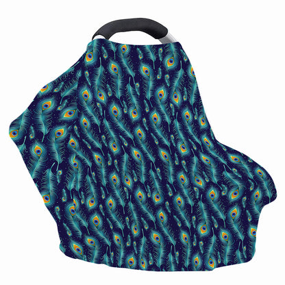 Peacock Feather Pattern Print Baby Seat Cover