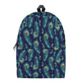 Peacock Feather Pattern Print School Backpack
