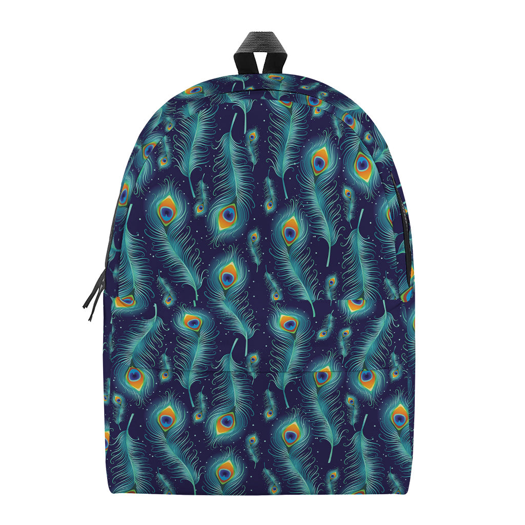 Peacock Feather Pattern Print Backpack