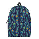 Peacock Feather Pattern Print Backpack