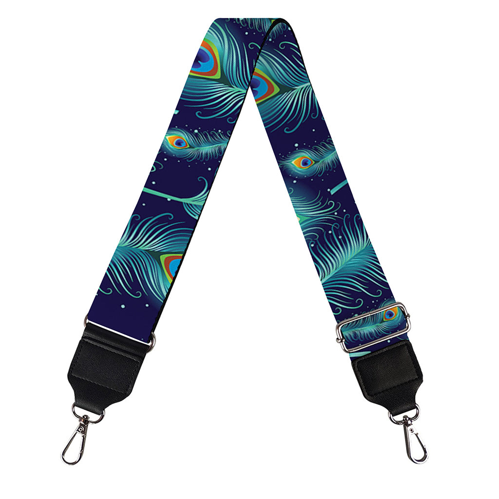 Peacock Feather Pattern Print Bag Strap