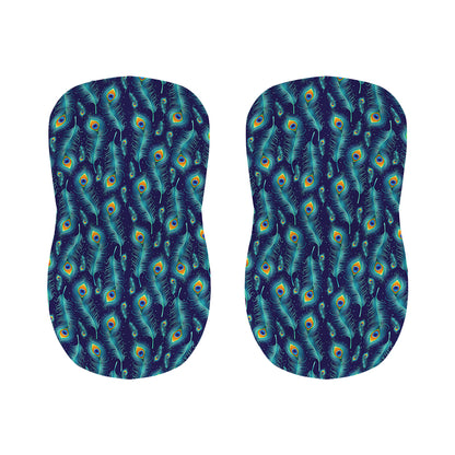 Peacock Feather Pattern Print Bar Stool Covers