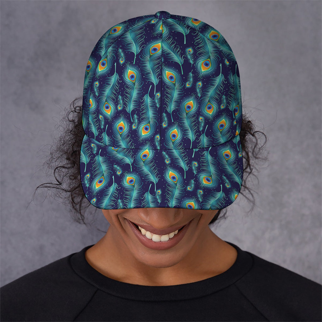 Peacock Feather Pattern Print Baseball Cap